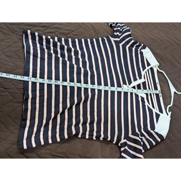 Henley neckline bretton striped Nautical style top - Picture 5 of 6